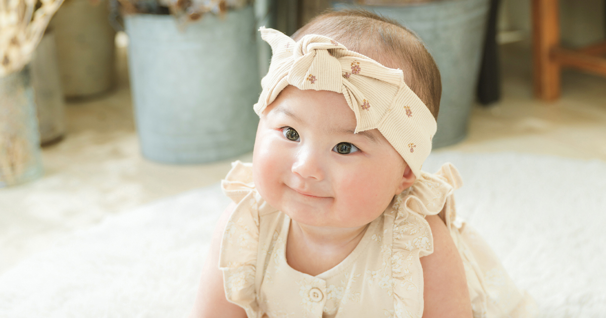 ハーフバースデーの赤ちゃん記念写真